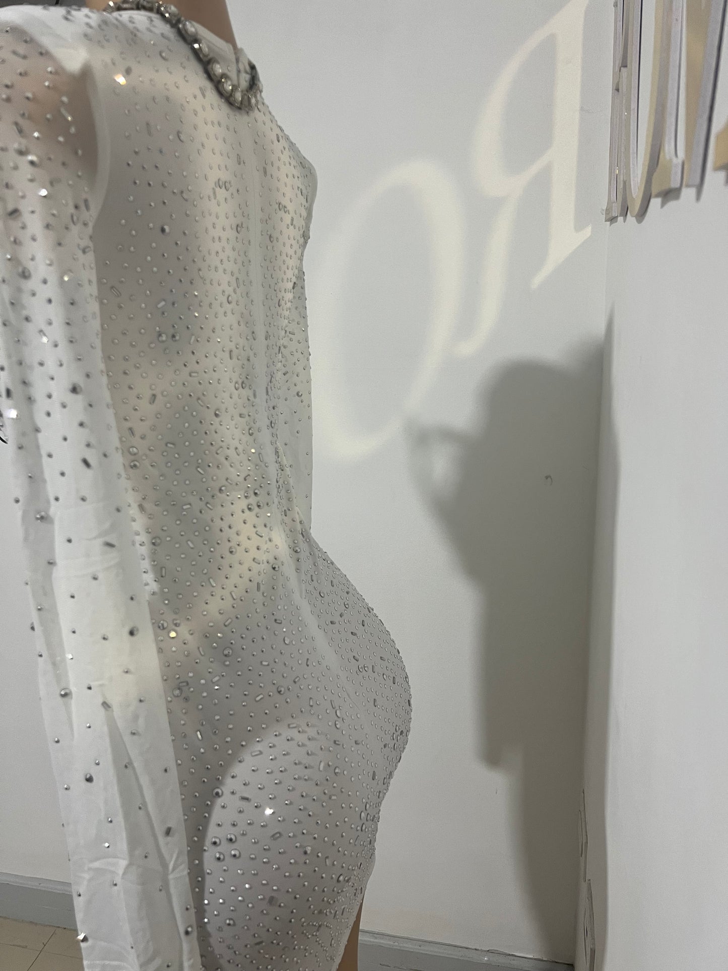 Natalie Feather Dress (White)