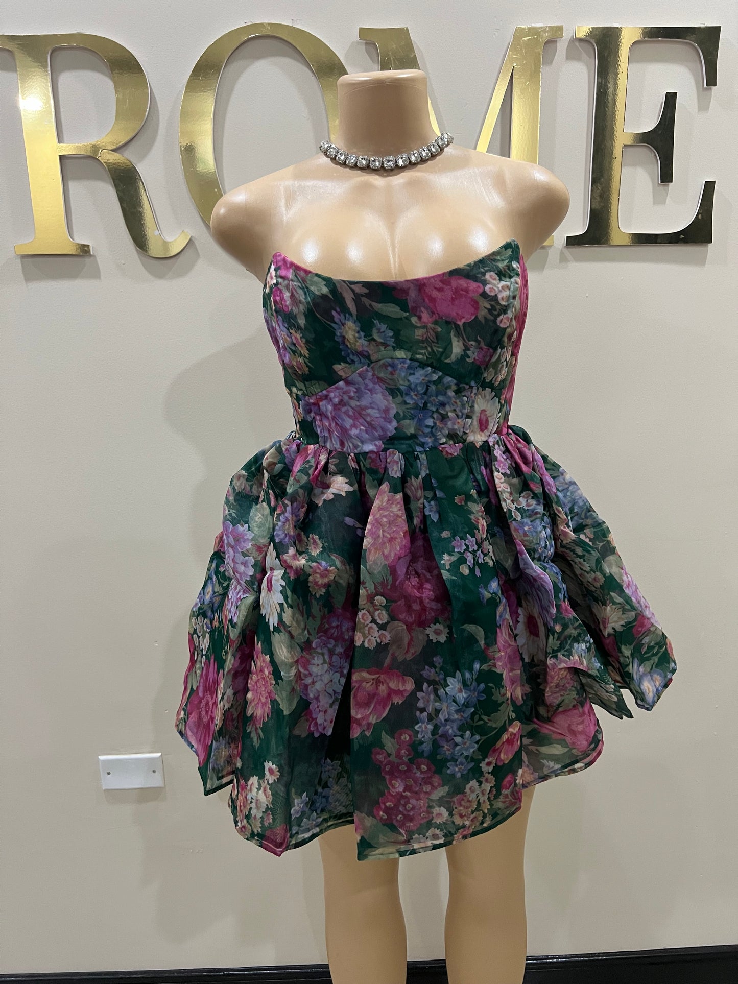 Princess Diana Floral Dress (Green)