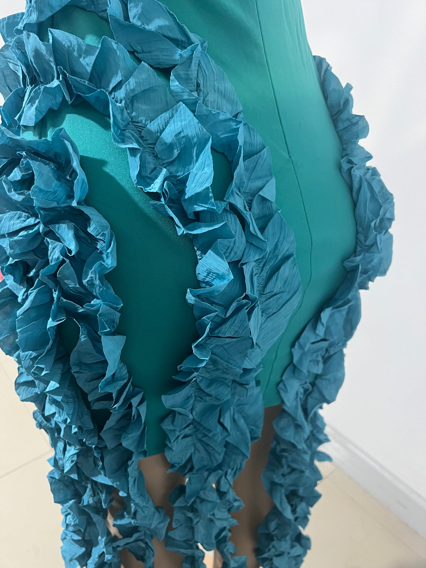 Kate Rouched Mini Dress (Teal Blue)