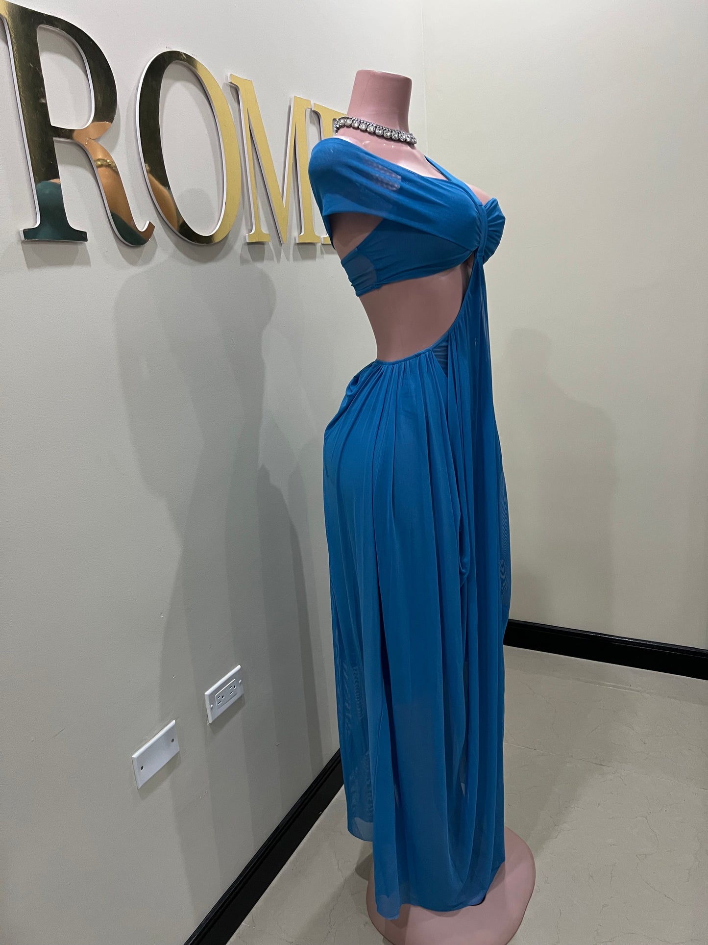 Ruby Mesh Dress (Blue)