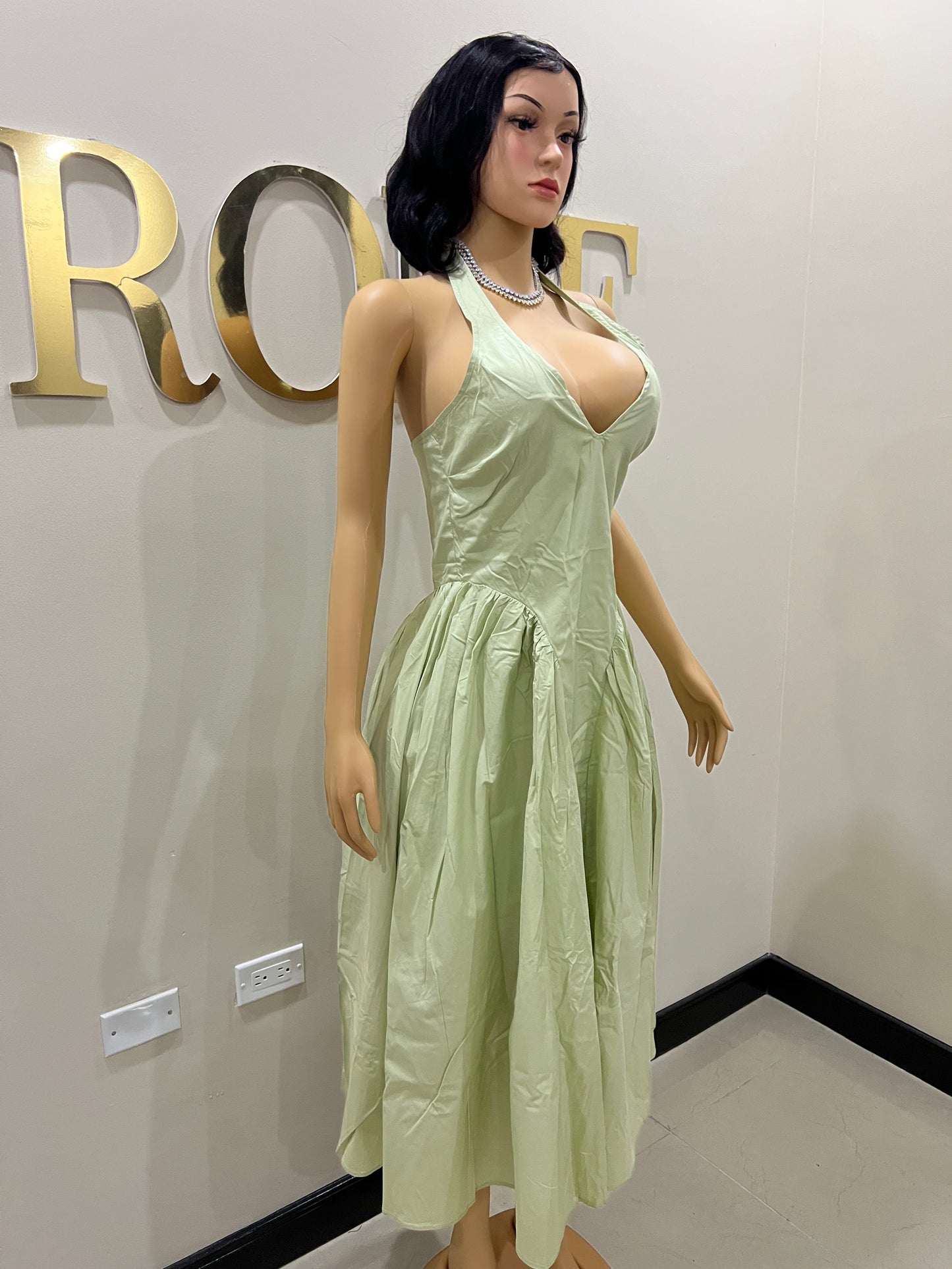 Kim Halter Diana Dress (Green)