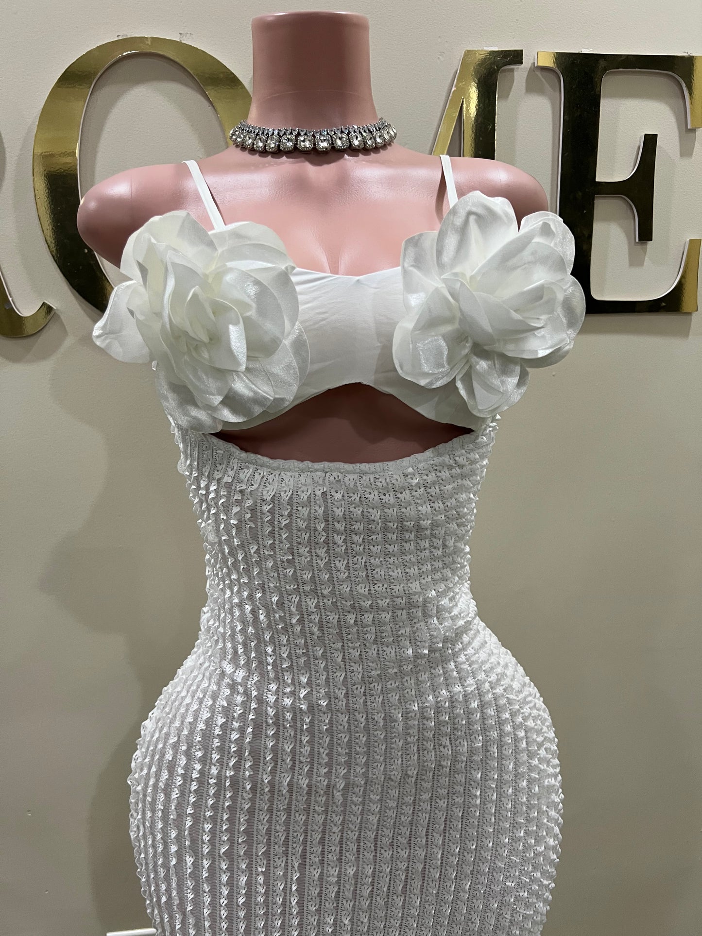 Mila Flower Dress (White)