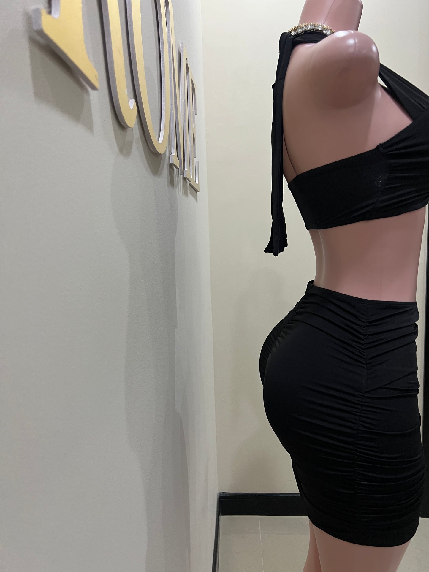 Ming Heart Short Skirt Set (Black)