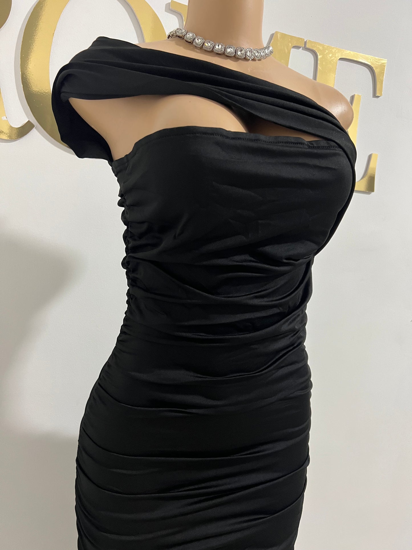 Porsha One Strap Dress (Black)