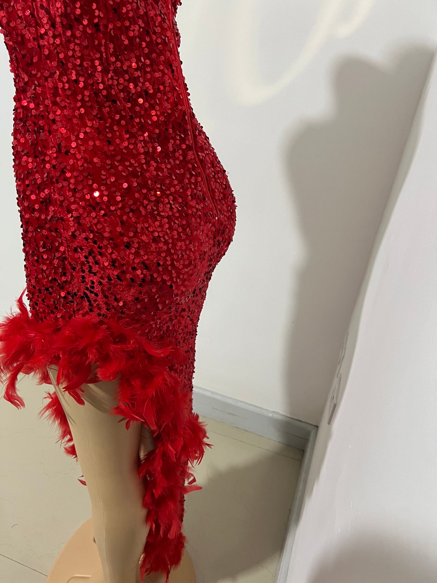 Octavia X Feather Dress (Red)