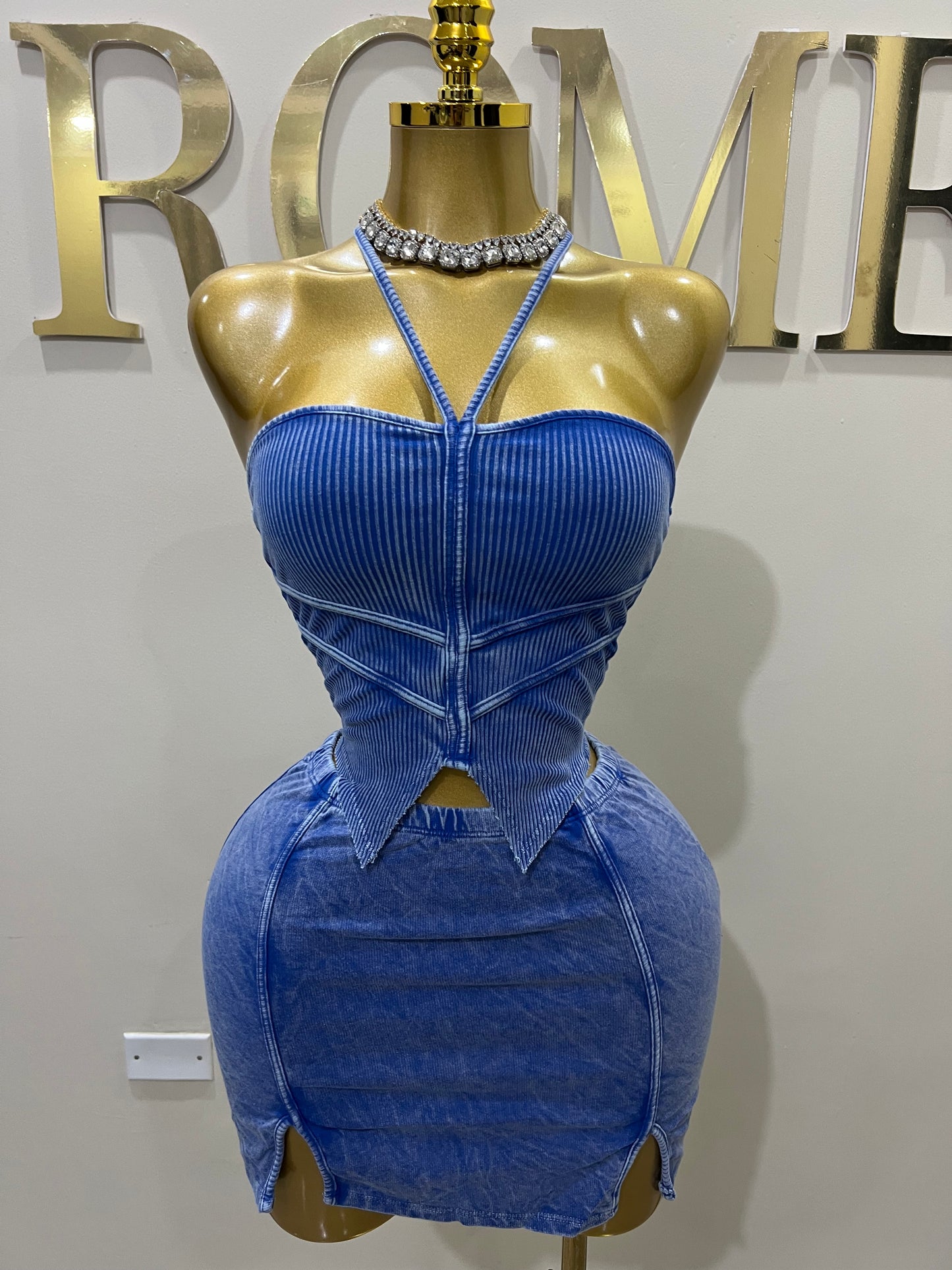 Kitty Skirt Set (Blue)
