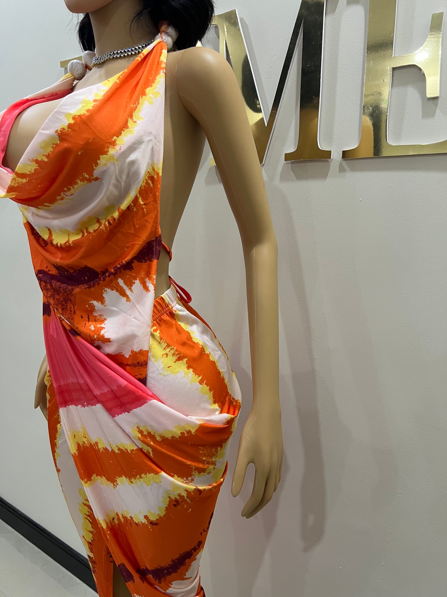 Lucia Wrap Dress (Orange)