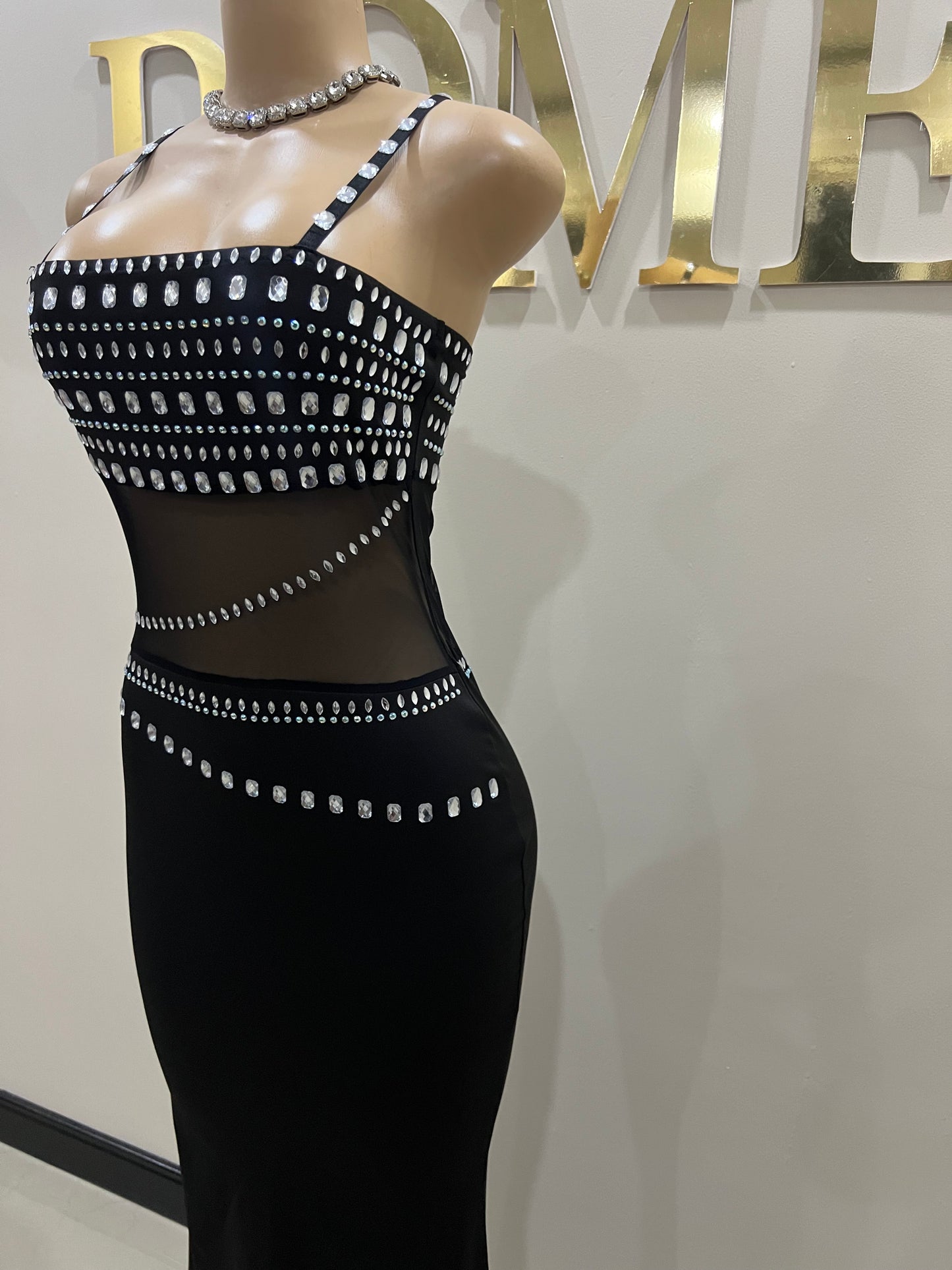 Blair Crystal Dress (Black)