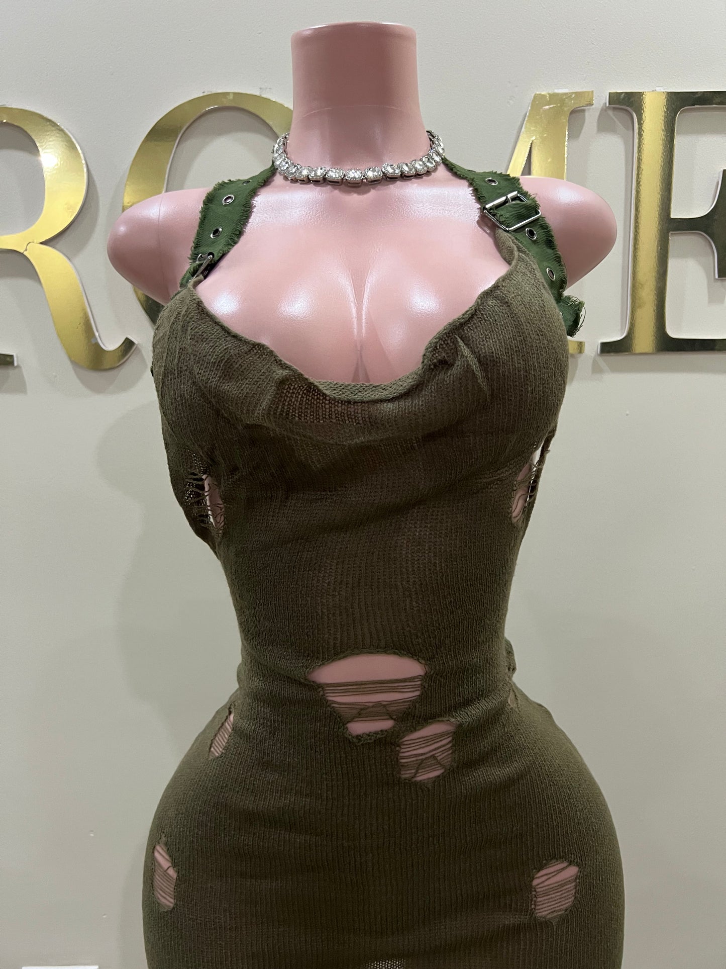 Zuri Army Dress (Green)
