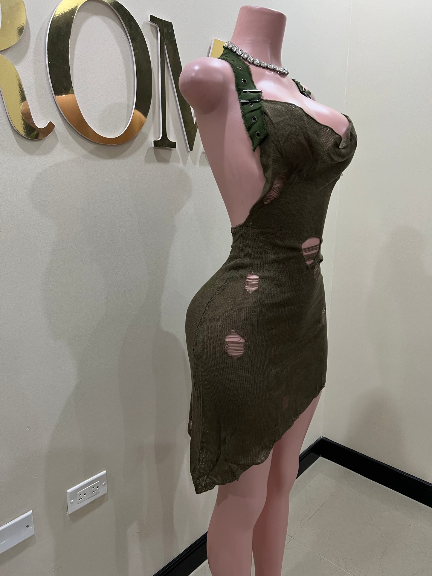 Zuri Army Dress (Green)