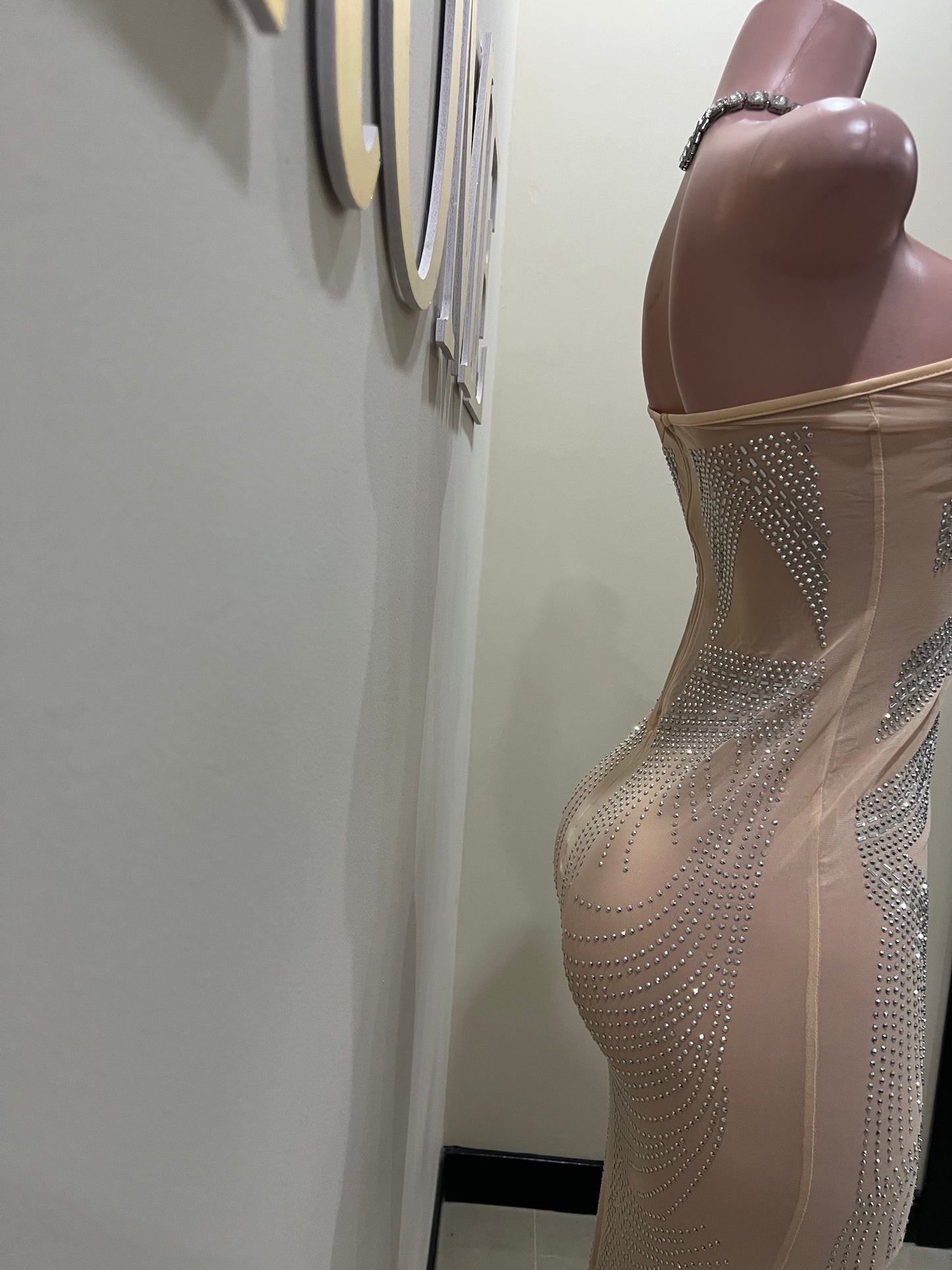 Hana Mesh Dress (Nude)