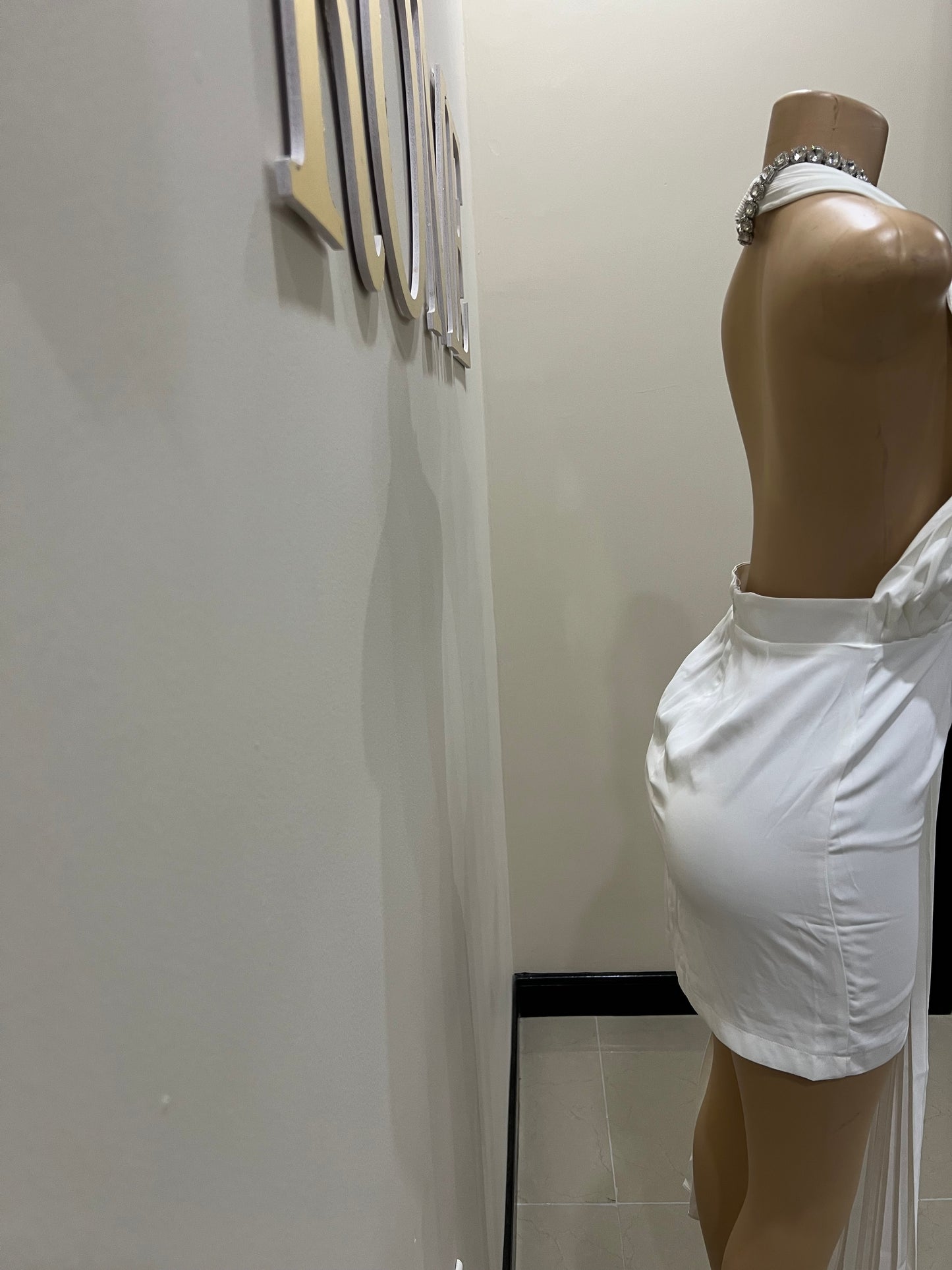 Alicia Merry Pleated Dress (White)