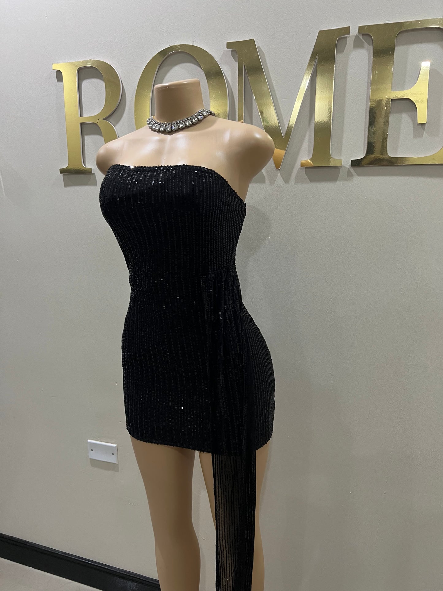 Tara Sequin Dress (Black)