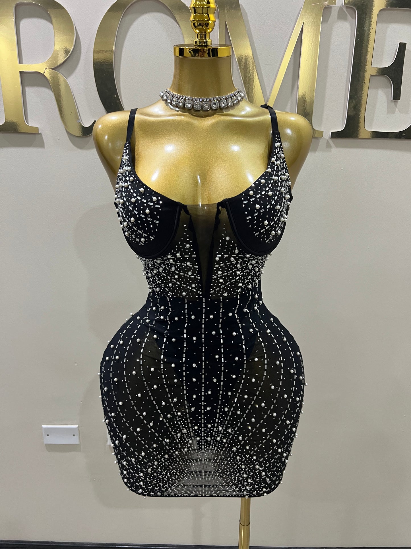 Stardust Crystal Dress (Black)
