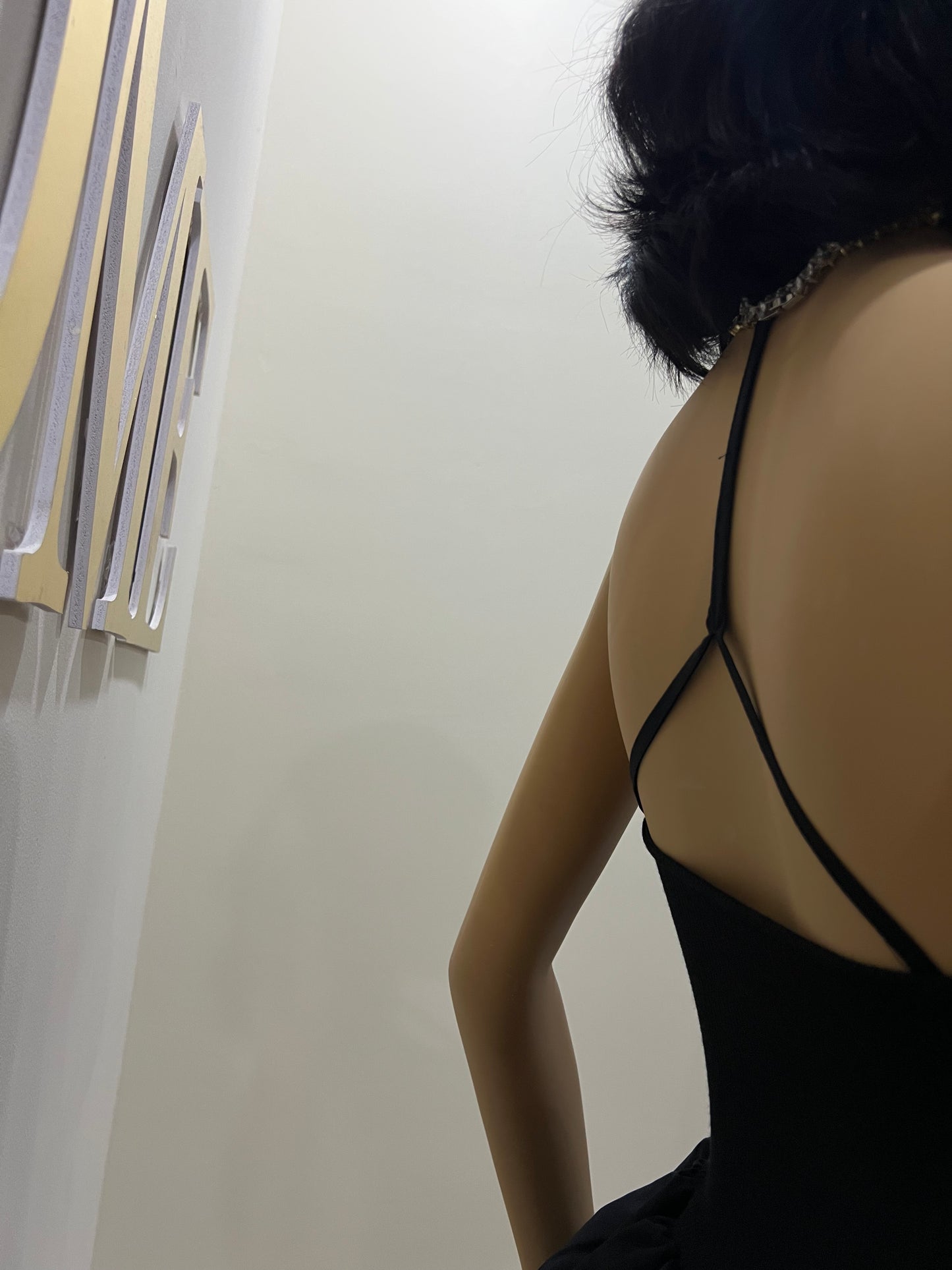 Dora Ruffle Super Mini Dress (Black)