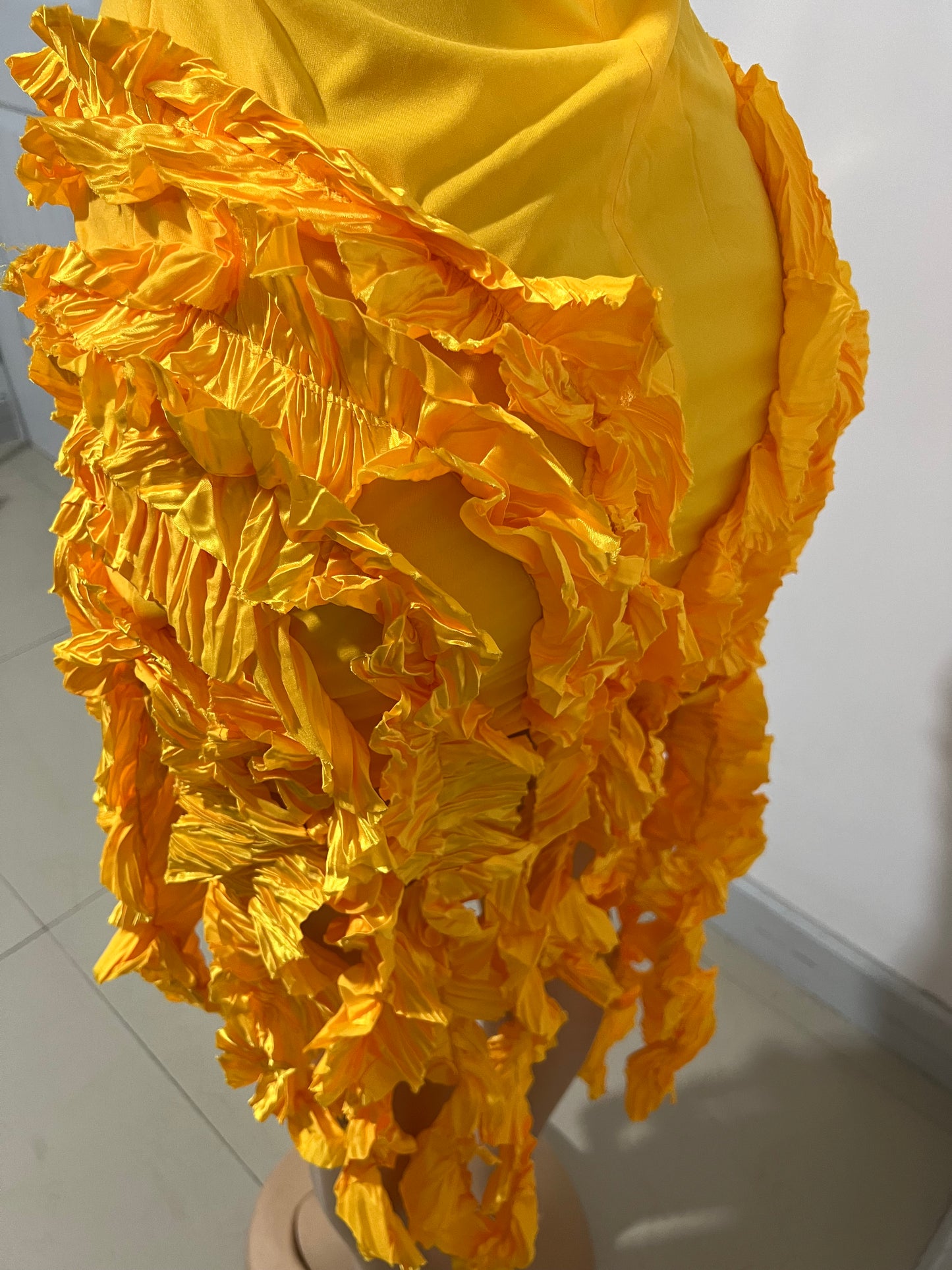 Kate Rouched Mini Dress (Yellow)