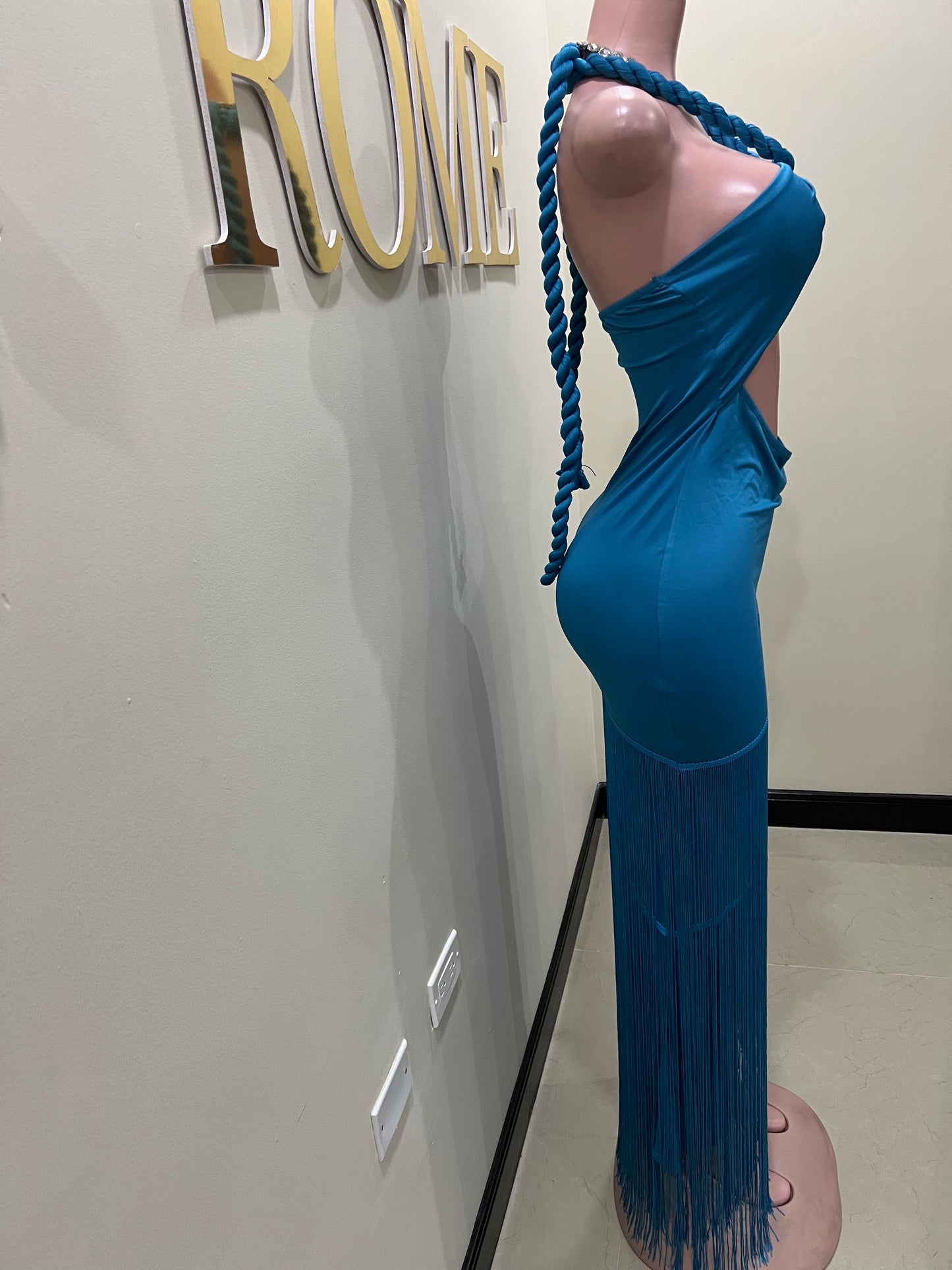 Diva Fringe Dress (Blue)