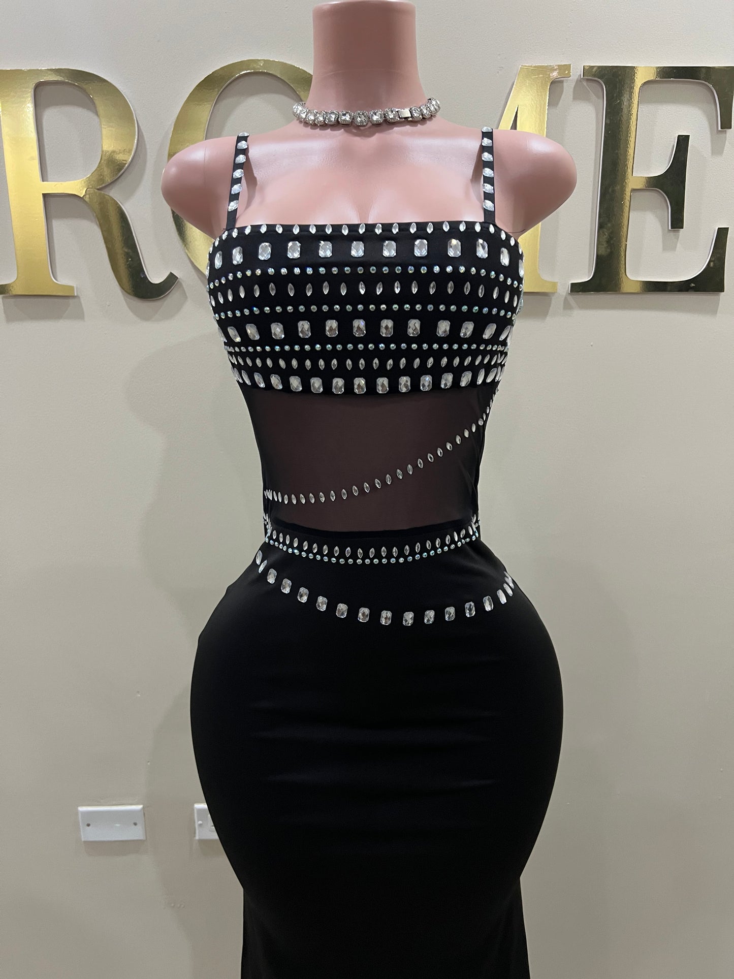 Blair Crystal Dress (Black)