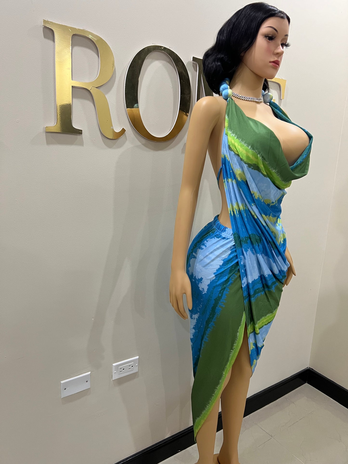 Lucia Wrap Dress (Blue)