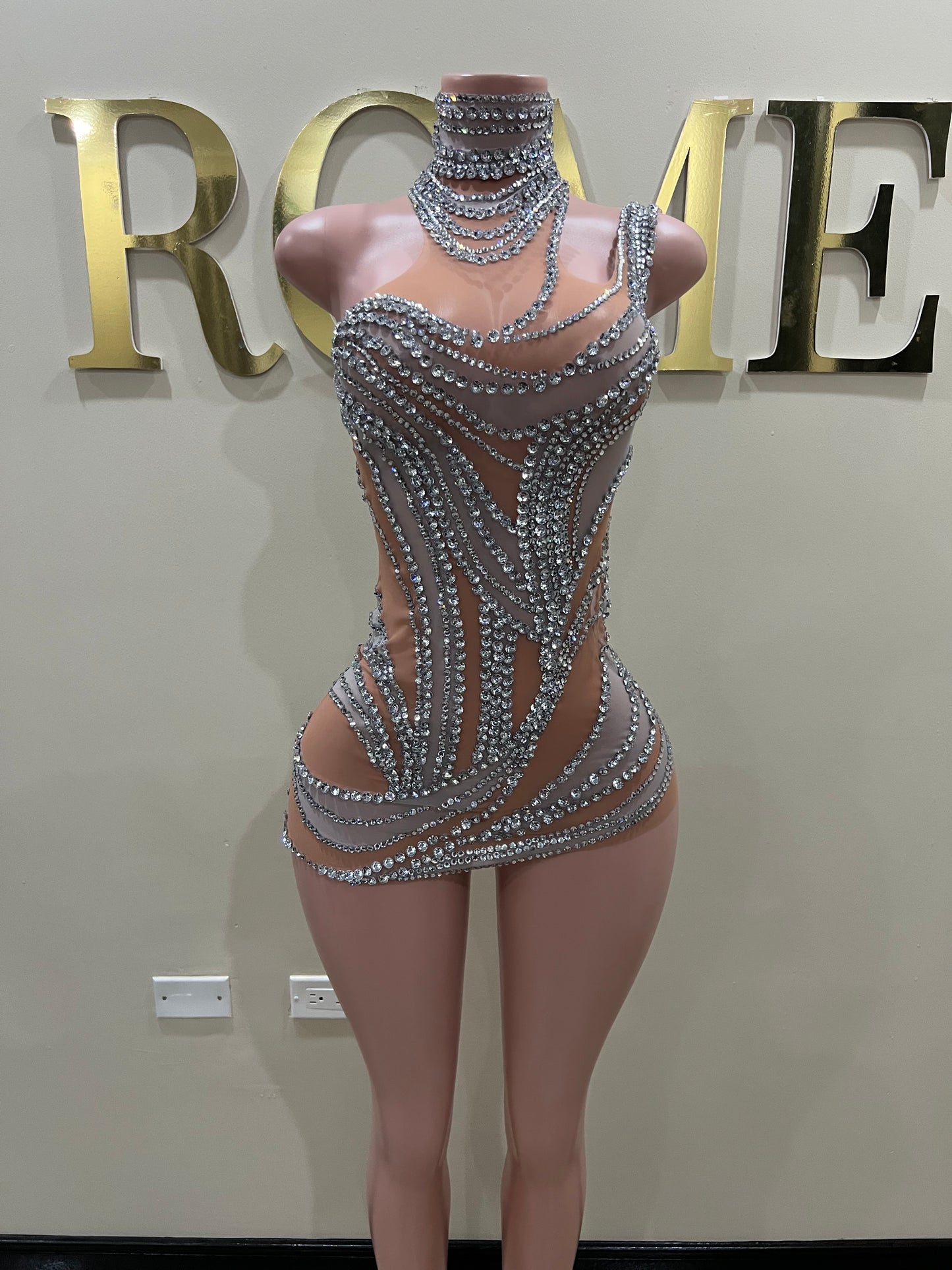 Ice Gemstone Super Mini Dress