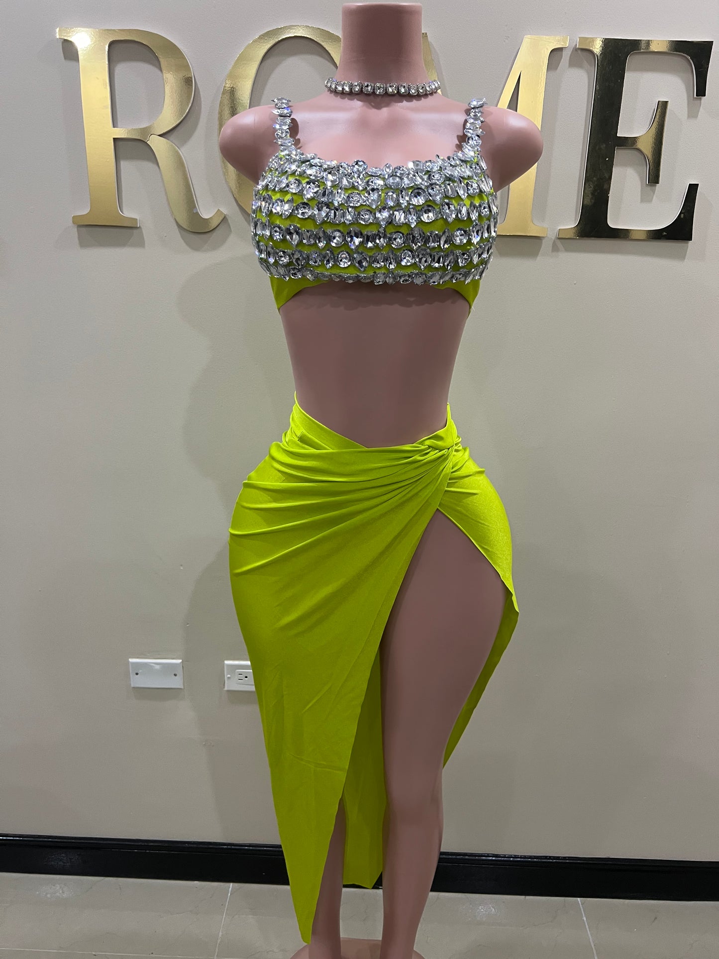 Selene Gemstone Skirt Set (Green)