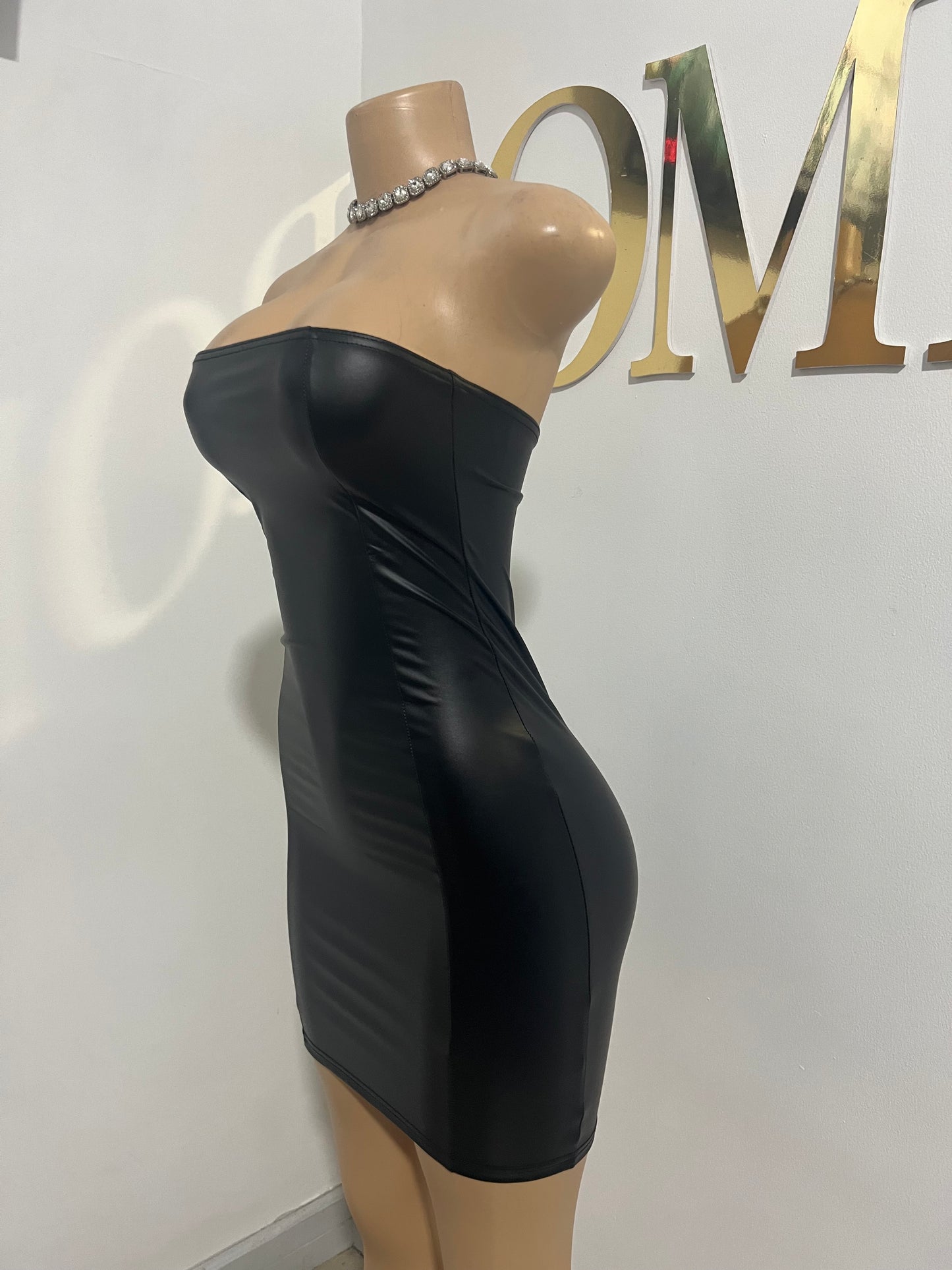 Lira Leather Dress (Black)