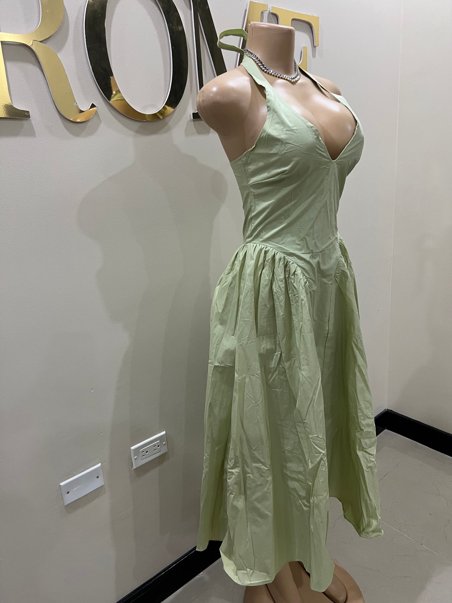 Kim Halter Diana Dress (Green)