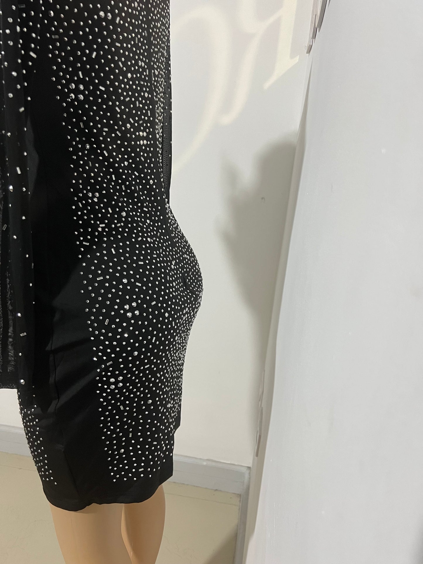 Natalie Feather Dress (Black)