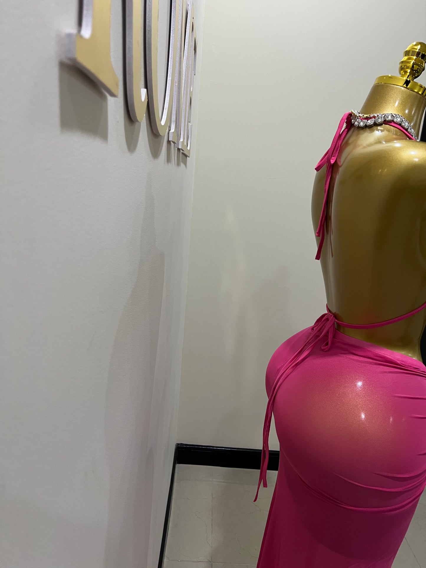 Cassie Flower 3 Pcs Mesh Skirt Set (Pink)