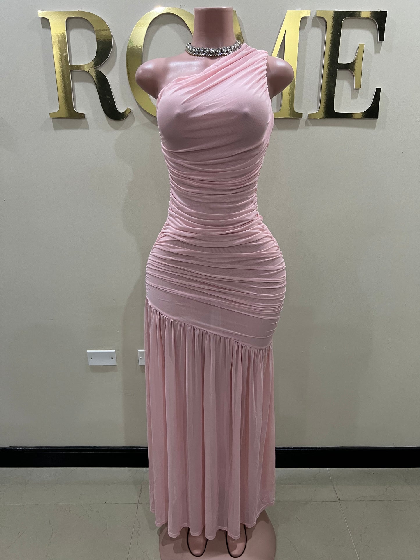 Michelle Mesh Dress (Pink)