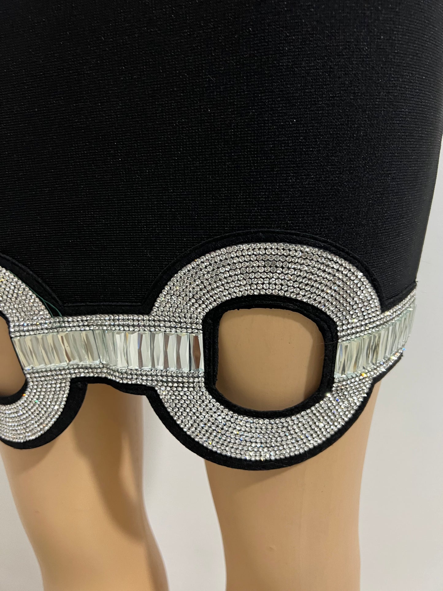 Two Chains Bandage Glam Dress (Black)