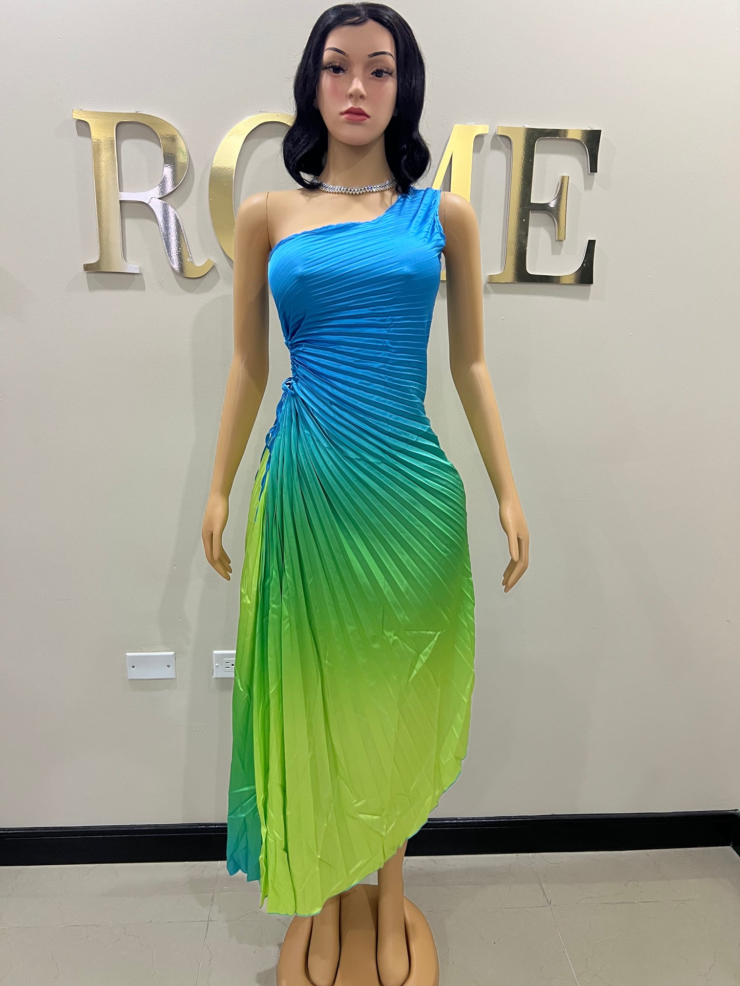 Carli Dress (Blue - green)