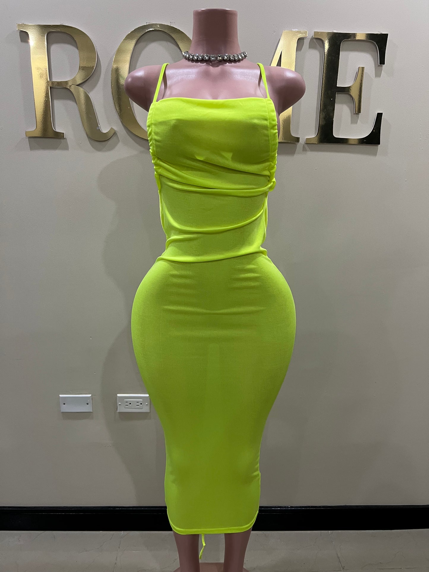 Carey Vibe Dress (Lime Green)