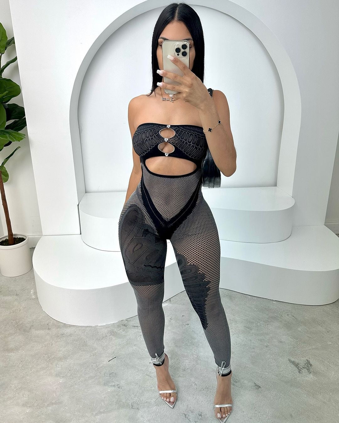 Swan Tights Tube Jumpsuit (Black)