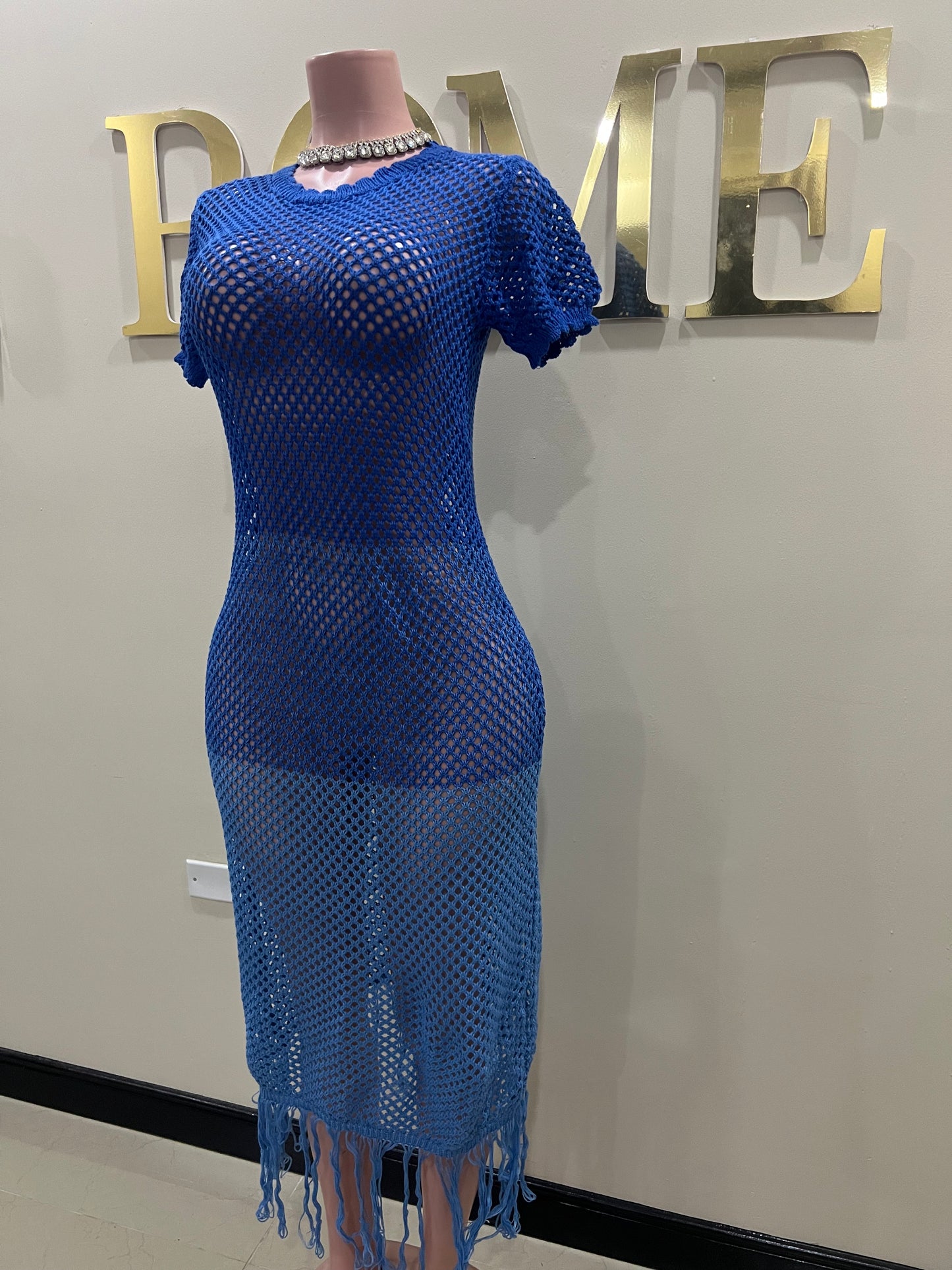 Mimi Crochet Dress (Blue)