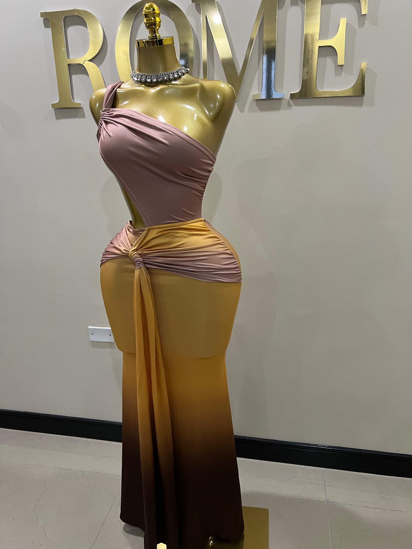 Emma Giselle Multi Dress (Brown)