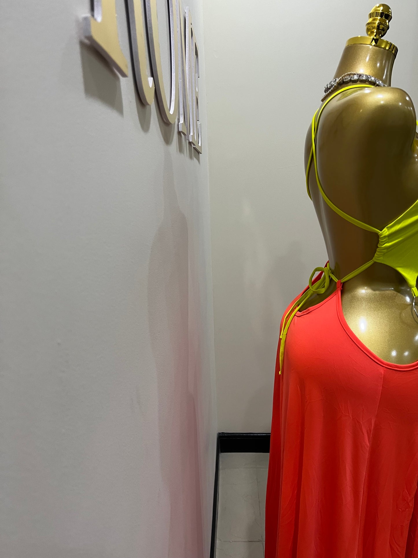 Risa Rings High Splits Dress (Orange)