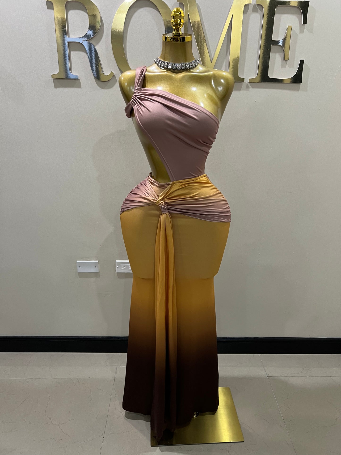 Emma Giselle Multi Dress (Brown)