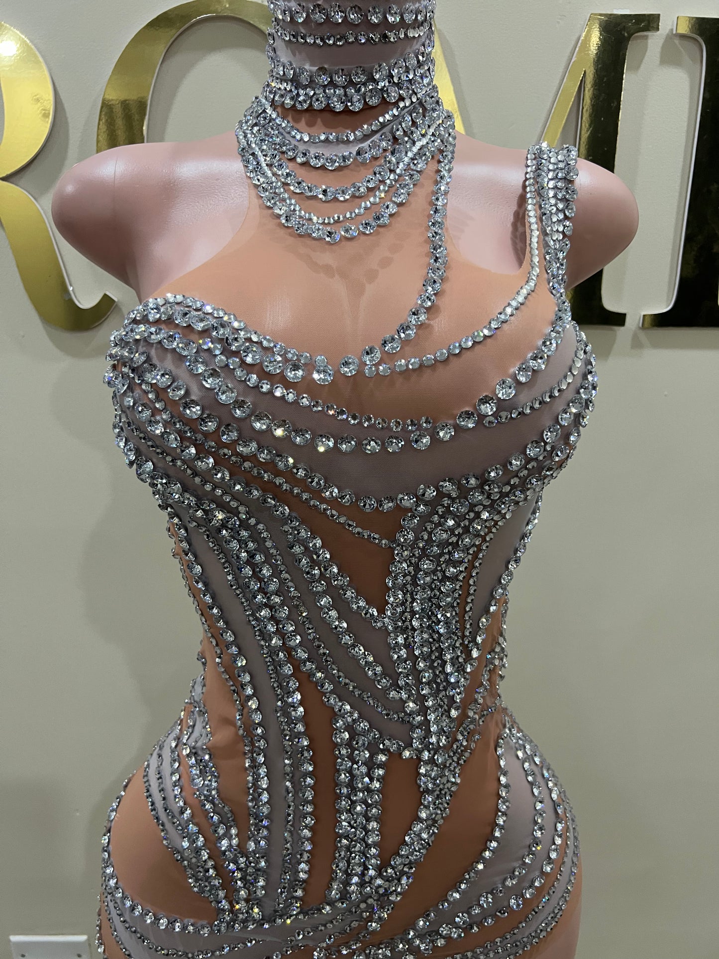 Ice Gemstone Super Mini Dress