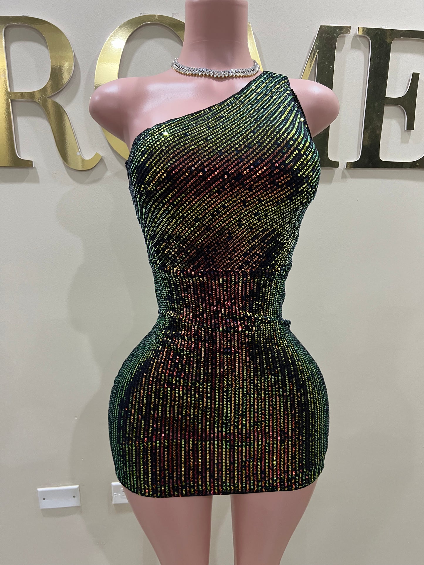 Sarah Beads Dress (Black- multi colored)