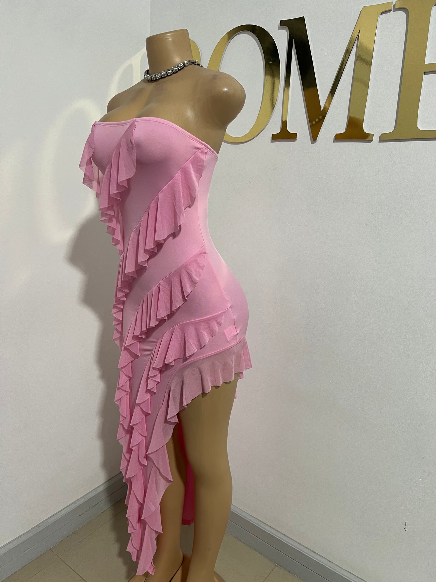Chelsea Ruffle Dress (Pink)