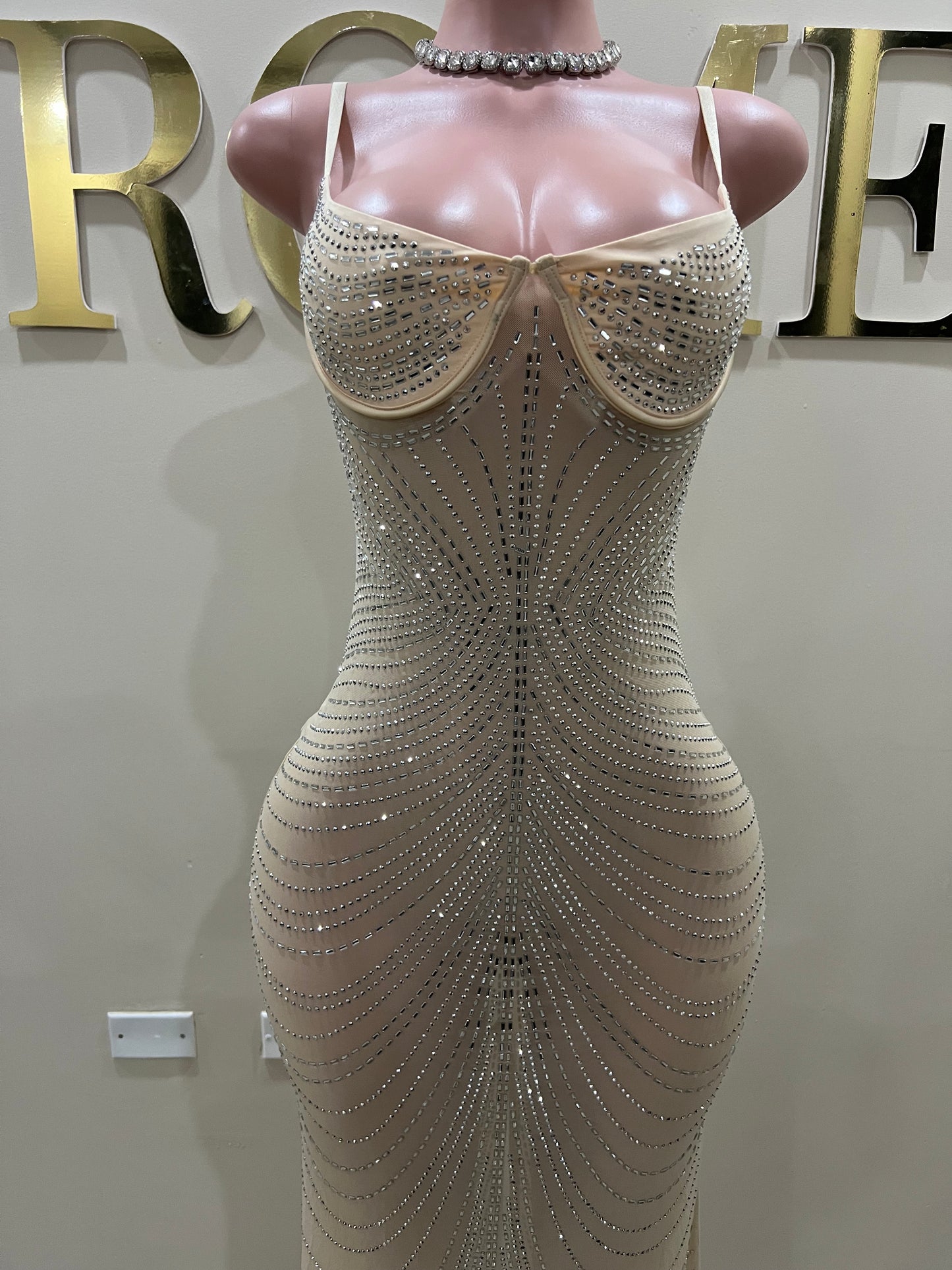 Gianna Medusa Dress (Nude)