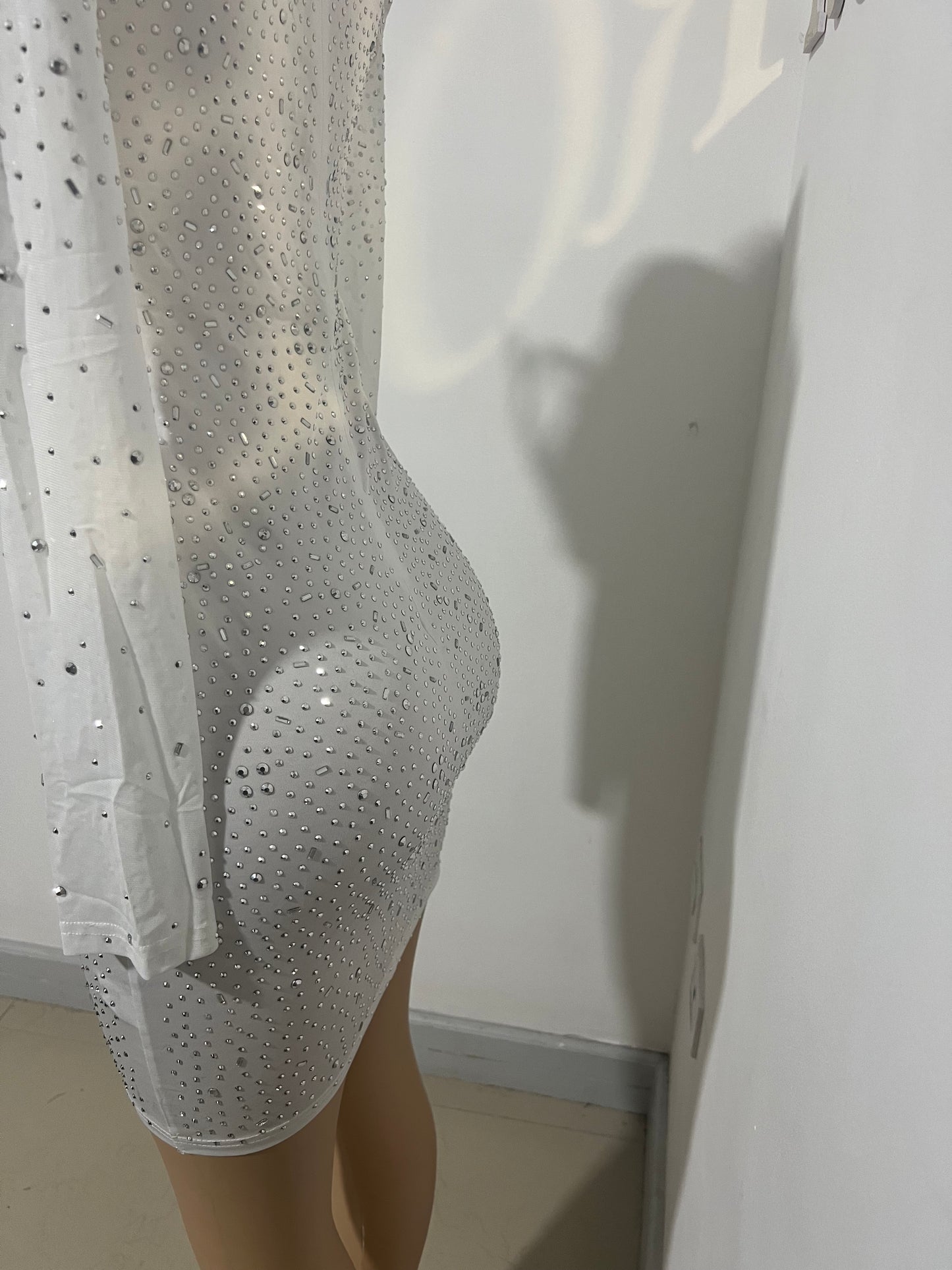 Natalie Feather Dress (White)