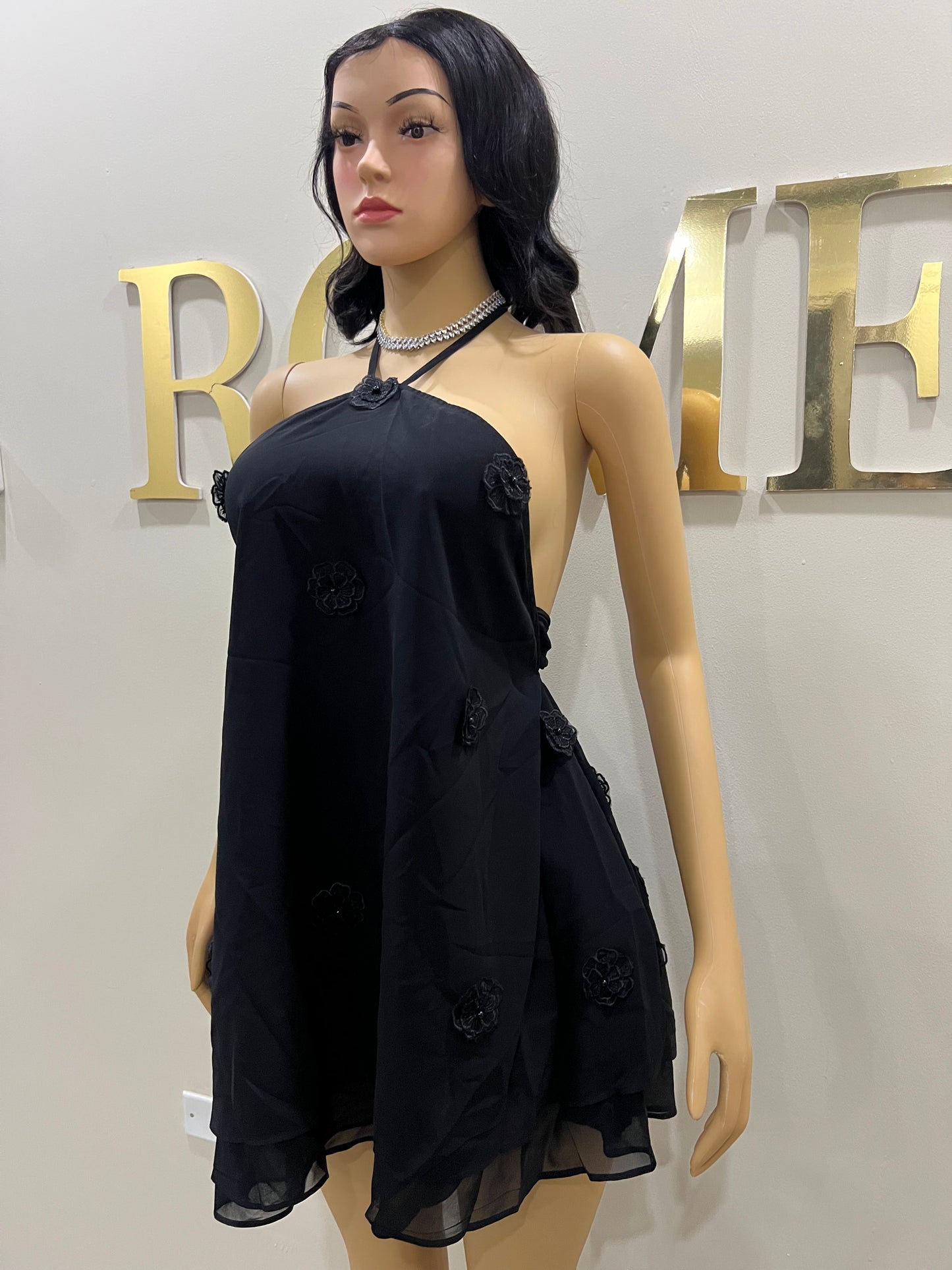 Rumi Petal Dress (Black)