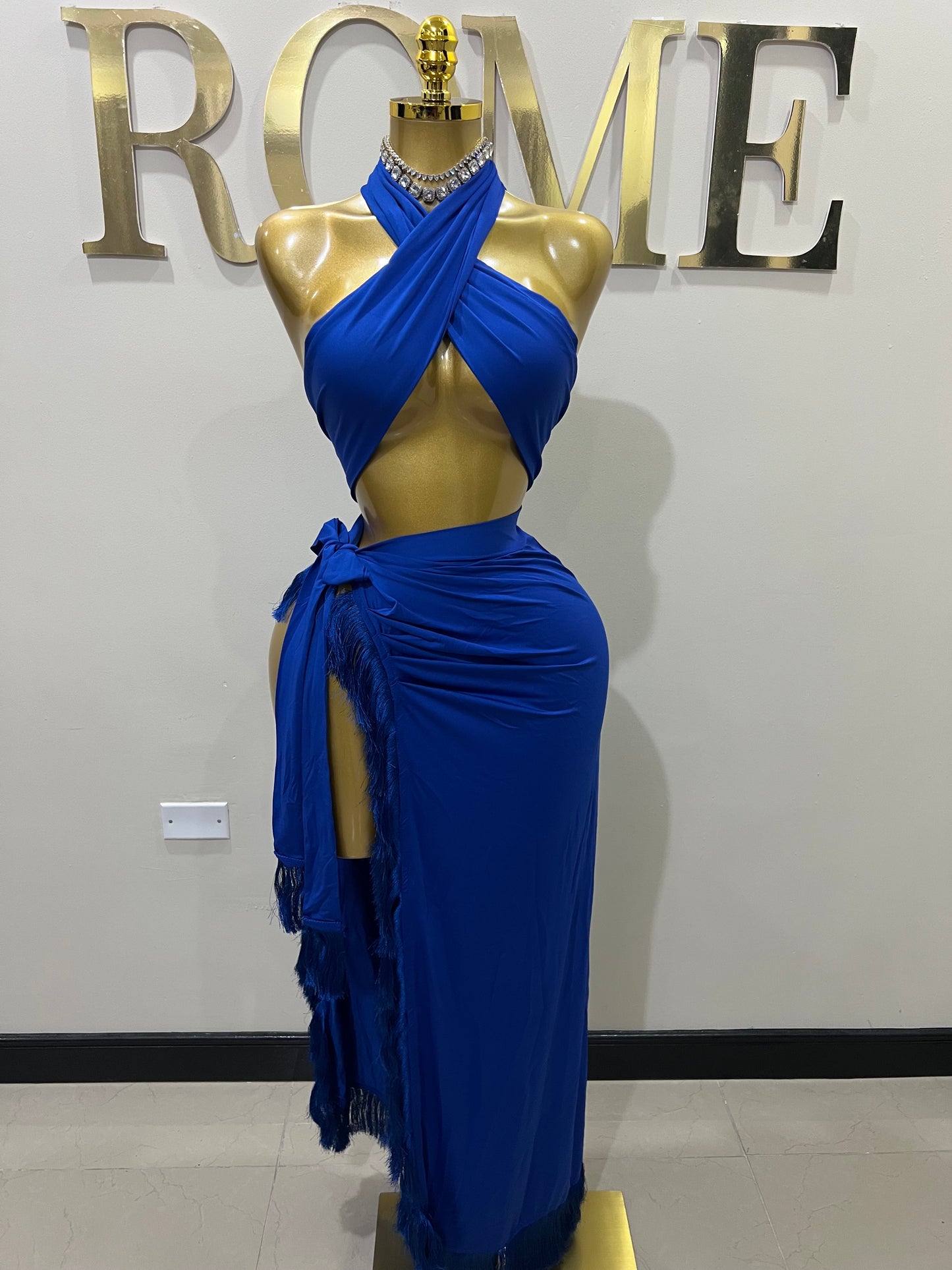 Bonnie Wrap 2 pcs Skirt Set (Blue)
