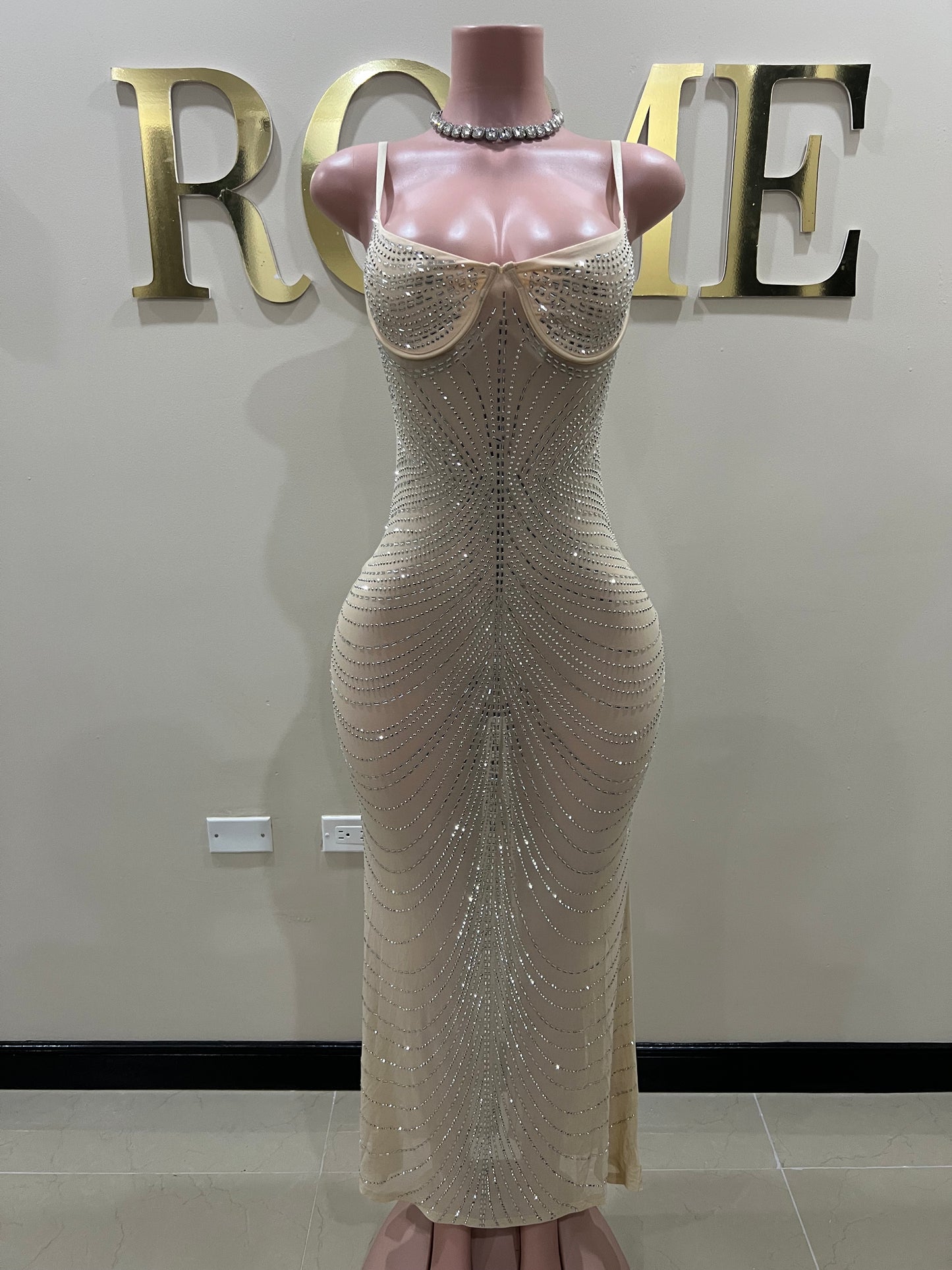 Gianna Medusa Dress (Nude)