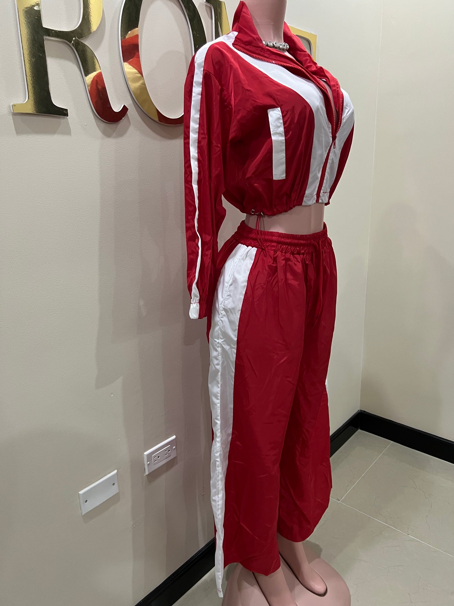 Brooklyn Tracksuit Pants Set (Red)