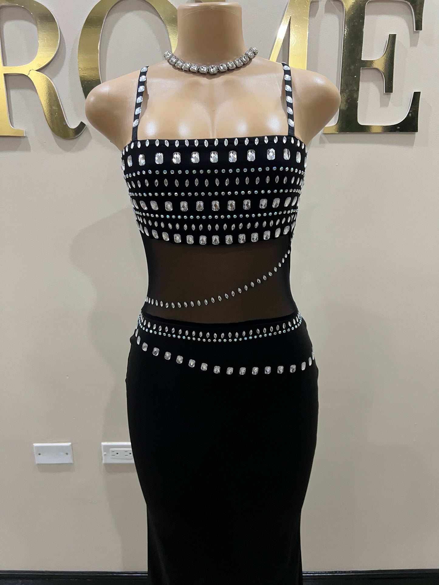 Blair Crystal Dress (Black)