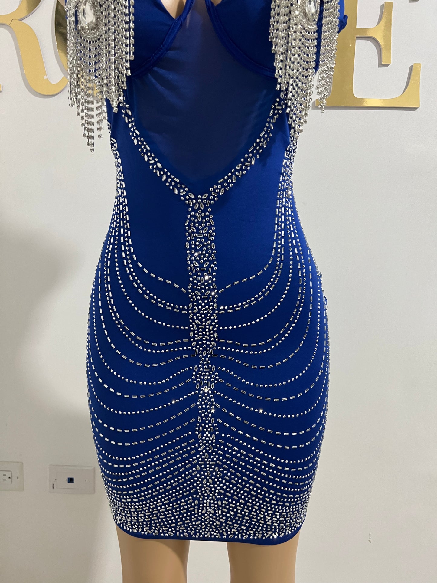 Dazzle Medusa Crystal Dress (Blue)