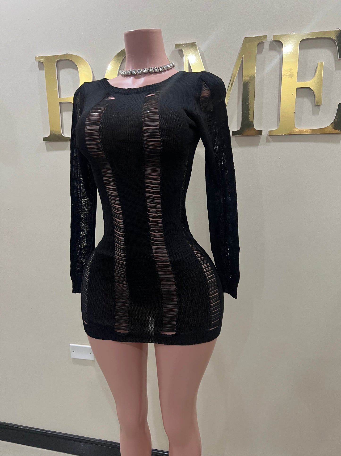 Zuri Backless Mini Dress (Black)